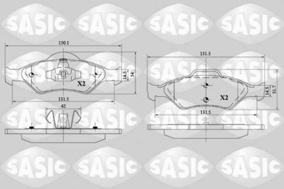 6216121 SASIC Комплект тормозных колодок, дисковый тормоз