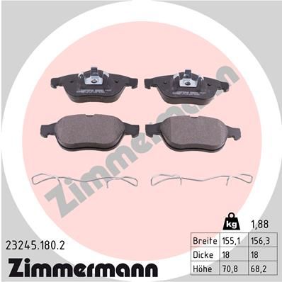 232451802 ZIMMERMANN Комплект тормозных колодок, дисковый тормоз