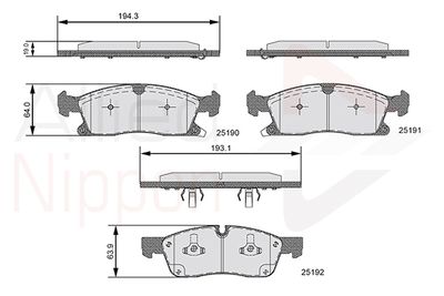 ADB36096 COMLINE Комплект тормозных колодок, дисковый тормоз