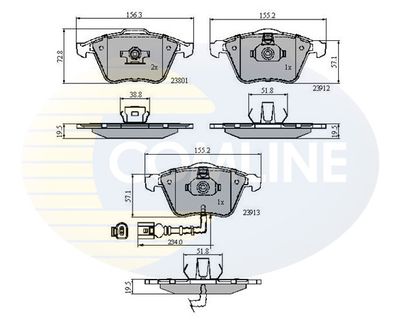 CBP11628 COMLINE Комплект тормозных колодок, дисковый тормоз