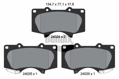 BPD1246 BENDIX Braking Комплект тормозных колодок, дисковый тормоз