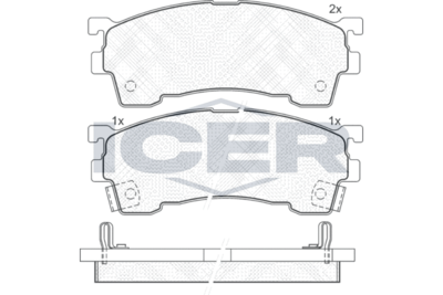 180971203 ICER Комплект тормозных колодок, дисковый тормоз