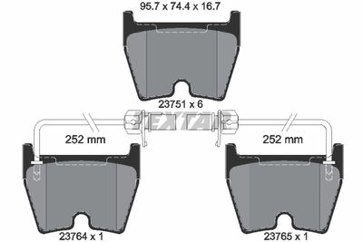 2375101 TEXTAR Комплект тормозных колодок, дисковый тормоз