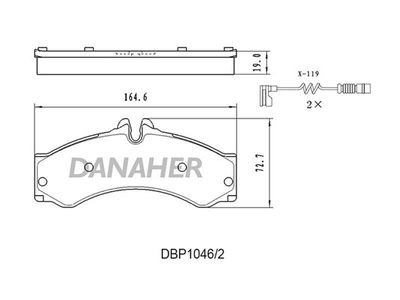 DBP10462 DANAHER Комплект тормозных колодок, дисковый тормоз