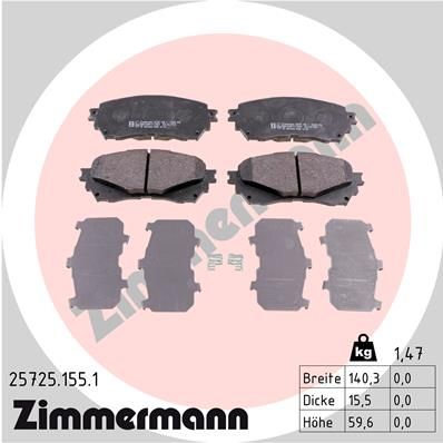 257251551 ZIMMERMANN Комплект тормозных колодок, дисковый тормоз