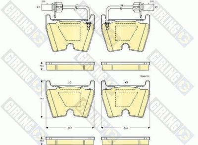 6115079 GIRLING Комплект тормозных колодок, дисковый тормоз