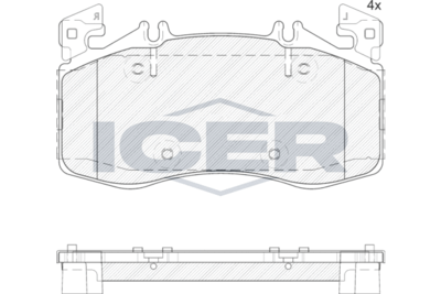 182447 ICER Комплект тормозных колодок, дисковый тормоз
