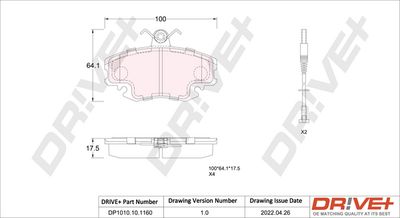 DP1010101160 Dr!ve+ Комплект тормозных колодок, дисковый тормоз