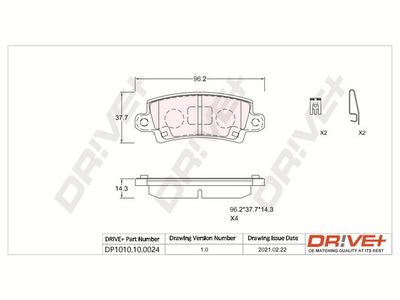 DP1010100024 Dr!ve+ Комплект тормозных колодок, дисковый тормоз