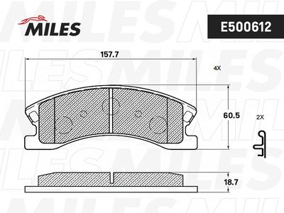 E500612 MILES Комплект тормозных колодок, дисковый тормоз