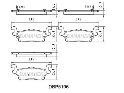 DBP5196 DANAHER Комплект тормозных колодок, дисковый тормоз