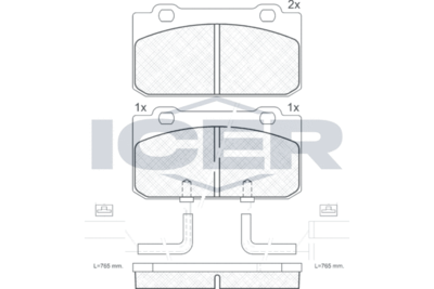 180632 ICER Комплект тормозных колодок, дисковый тормоз