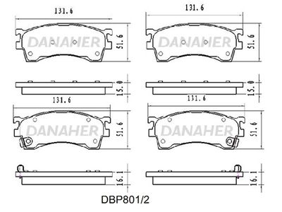DBP8012 DANAHER Комплект тормозных колодок, дисковый тормоз