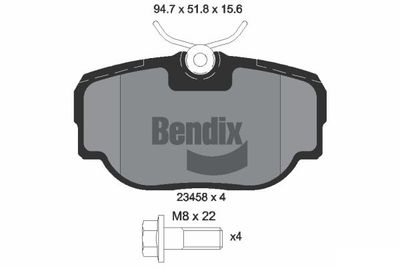 BPD1985 BENDIX Braking Комплект тормозных колодок, дисковый тормоз