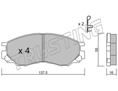 4160 TRUSTING Комплект тормозных колодок, дисковый тормоз