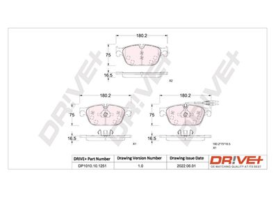 DP1010101251 Dr!ve+ Комплект тормозных колодок, дисковый тормоз