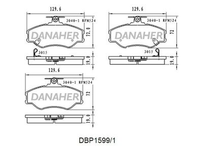 DBP15991 DANAHER Комплект тормозных колодок, дисковый тормоз