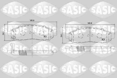 6216118 SASIC Комплект тормозных колодок, дисковый тормоз