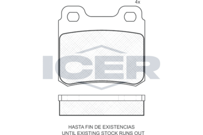180772 ICER Комплект тормозных колодок, дисковый тормоз