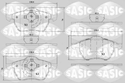 6216143 SASIC Комплект тормозных колодок, дисковый тормоз
