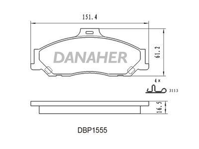 DBP1555 DANAHER Комплект тормозных колодок, дисковый тормоз