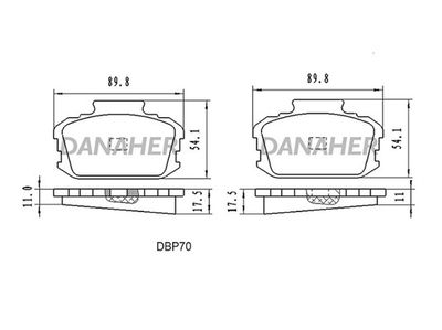 DBP70 DANAHER Комплект тормозных колодок, дисковый тормоз