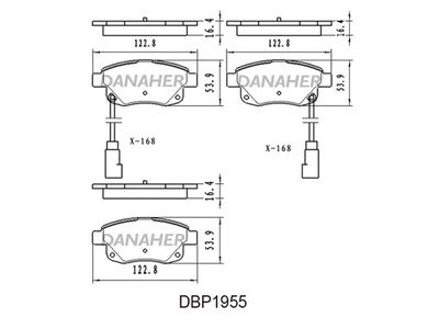 DBP1955 DANAHER Комплект тормозных колодок, дисковый тормоз