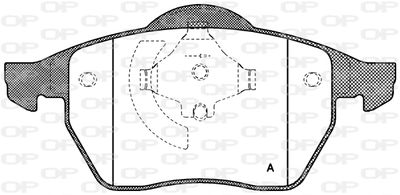 BPA039001 OPEN PARTS Комплект тормозных колодок, дисковый тормоз