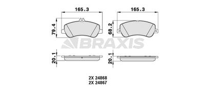 AA0209 BRAXIS Комплект тормозных колодок, дисковый тормоз