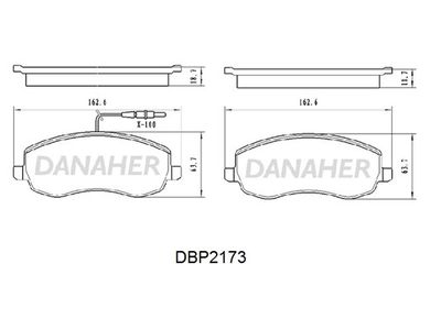 DBP2173 DANAHER Комплект тормозных колодок, дисковый тормоз