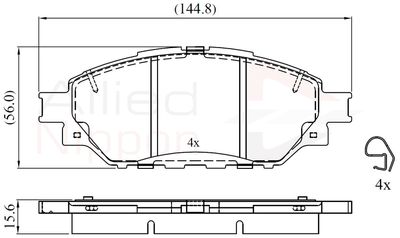 ADB02305 COMLINE Комплект тормозных колодок, дисковый тормоз