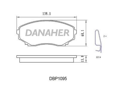 DBP1095 DANAHER Комплект тормозных колодок, дисковый тормоз