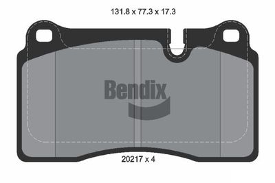 BPD1690 BENDIX Braking Комплект тормозных колодок, дисковый тормоз