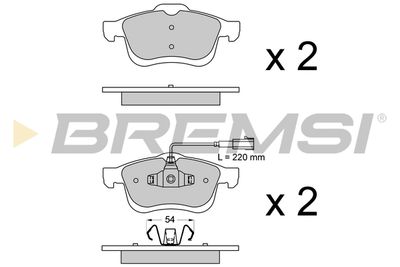 BP3413 BREMSI Комплект тормозных колодок, дисковый тормоз