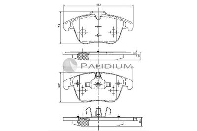P11250 ASHUKI by Palidium Комплект тормозных колодок, дисковый тормоз
