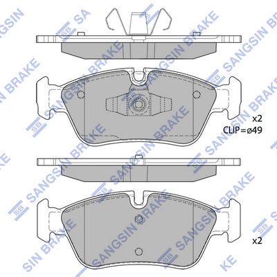 SP2160 Hi-Q Комплект тормозных колодок, дисковый тормоз