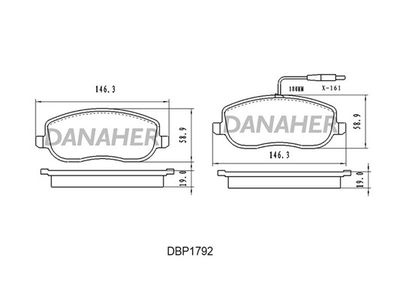 DBP1792 DANAHER Комплект тормозных колодок, дисковый тормоз