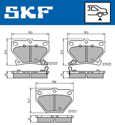 VKBP90559A SKF Комплект тормозных колодок, дисковый тормоз