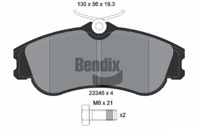 BPD1316 BENDIX Braking Комплект тормозных колодок, дисковый тормоз