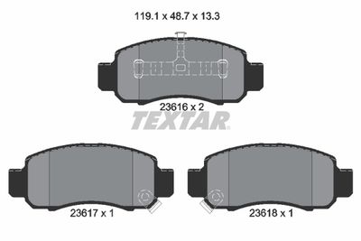 2361601 TEXTAR Комплект тормозных колодок, дисковый тормоз