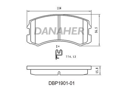 DBP190101 DANAHER Комплект тормозных колодок, дисковый тормоз