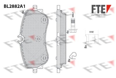9011122 FTE Комплект тормозных колодок, дисковый тормоз