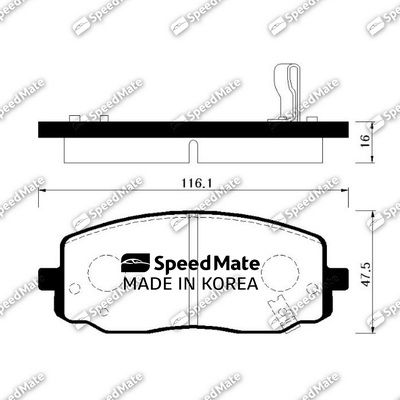 SMBPK027 SpeedMate Комплект тормозных колодок, дисковый тормоз