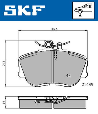 VKBP80516 SKF Комплект тормозных колодок, дисковый тормоз