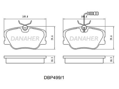 DBP4991 DANAHER Комплект тормозных колодок, дисковый тормоз