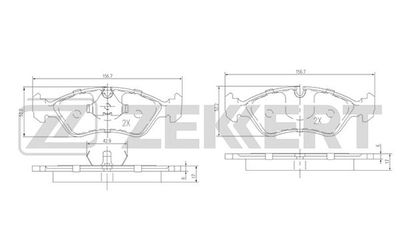 BS1488 ZEKKERT Комплект тормозных колодок, дисковый тормоз