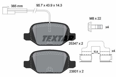 2534701 TEXTAR Комплект тормозных колодок, дисковый тормоз