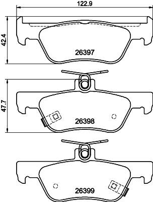 8DB355043091 HELLA PAGID Комплект тормозных колодок, дисковый тормоз