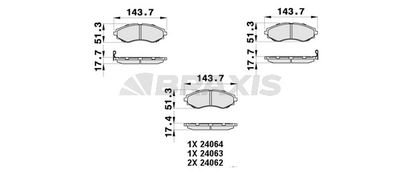 AB0447 BRAXIS Комплект тормозных колодок, дисковый тормоз