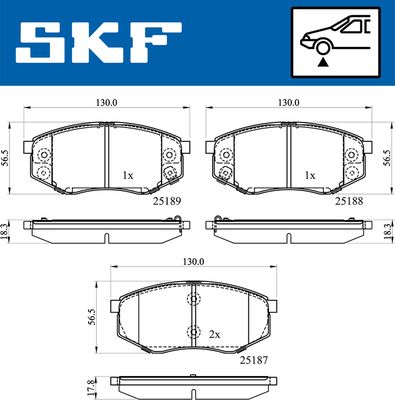 VKBP80430A SKF Комплект тормозных колодок, дисковый тормоз